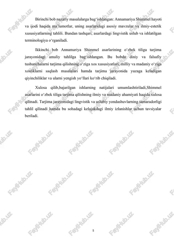 ti haqida qisqacha ma’lumot. annamariya shimmel – olim, sharqshunos, islomshunos, va tasavvufshunos sifatida dunyoga mashhur bo‘lgan, germaniyaning eng buyuk sharqshunoslaridan biri sifatida tanilgan. uning ilmiy va madaniy merosi o'zining o'ziga xosligi va keng qamrovli tadqiqotlari bilan ajralib turadi.shimmel o‘zining hayoti va ilmiy faoliyatida sharq va g‘arb o'rtasida ko‘prik qurishga intilgan, bu esa uning adabiyot, tilshunoslik, tarix va diniy falsafa sohalaridagi chuqur bilimlarini o‘zida mujassam etgan. annamariya shimmel 1922-yil 7-aprelda germaniyaning erfurt shahrida tug‘ilgan. uning oilasi ziyoli va madaniyatga qiziqqan odamlar edi, bu esa uning ilmiy faoliyatining boshlanishiga katta ta'sir ko‘rsatgan. yoshligidan adabiyot, tarix va san’atga qiziqish bildirganshimmel, xususan sharq madaniyatiga va tilshunoslikka bo‘lgan qiziqishi bilan tanilgan. u berlin universitetida sharq tillari va islomshunoslik bo‘yicha tahsil olgan.shimmel 19 yoshida arab tilidan doktorlik dissertatsiyasini himoya qilgan, bu yosh olimlar uchun odatiy bo‘lmagan holdir. uning bu muvaffaqiyati ilmiy dunyo uchun katta e'tibor qozondi vashimmelni tezda sharq madaniyati va islomshunoslik sohasidagi yetakchi olimlardan biriga …