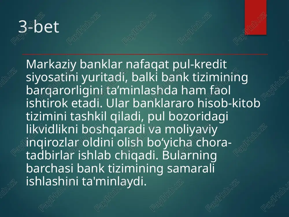 markaziy bankning vazifalari - Page 5