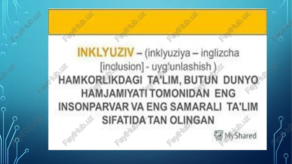 l etish tartibi o‘zbekiston respublikasi vazirlar mahkamasi tomonidan belgilanadi. 17-modda. dual ta’lim dual ta’lim ta’lim oluvchilar tomonidan zarur bilim, malaka va ko‘nikmalarni olishga qaratilgan bo‘lib, ularning nazariy qismi ta’lim tashkiloti negizida, amaliy qismi esa ta’lim oluvchining ish joyida amalga oshiriladi. dual ta’limni tashkil etish tartibi o‘zbekiston respublikasi vazirlar mahkamasi tomonidan belgilanadi. 18-modda. oilada ta’lim olish va mustaqil ta’lim olish. davlat oilada ta’lim olishga va mustaqil ta’lim olishga ko‘maklashadi. bolalarning oilada ta’lim olishi va mustaqil ta’lim olish uslubiy va maslahat yordami ko‘rsatilgan holda tegishli o‘quv dasturlari bo‘yicha amalga oshiriladi. oilada ta’lim olish va mustaqil ta’lim olish tartibi, shuningdek ta’lim oluvchilarning toifalari ta’lim sohasidagi vakolatli davlat boshqaruvi organlari tomonidan belgilanadi. oilada ta’lim olish bolalar, oila, davlat va jamiyat manfaatlarini hisobga olgan holda davlat ta’lim muassasasi hamda ta’lim oluvchilarning ota-onasi yoki boshqa qonuniy vakillari o‘rtasidagi shartnoma asosida amalga oshiriladi. mustaqil ta’lim olish yakka tartibda amalga oshiriladi hamda ta’lim oluvchilarni kasbiy, intellektual, ma’naviy va …