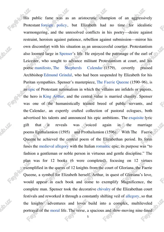 icate experimental verses. the revised version (written c. 1580–84, published 1590; the last three books of the first version were added in 1593), vastly expanded but abandoned in mid-sentence, added sprawling plots of heroism in love and war, philosophical and political discourses, and set pieces of aristocratic etiquette. sidney was a dazzling and assured innovator whose pioneering of new forms and stylistic melody was seminal for his generation. https://www.britannica.com/biography/ben-jonson-english-writer https://www.britannica.com/event/wars-of-the-roses https://www.britannica.com/biography/thomas-sackville-1st-earl-of-dorset https://www.britannica.com/biography/thomas-churchyard https://www.britannica.com/art/tragedy-literature https://www.britannica.com/topic/morality https://www.britannica.com/art/dramatic-literature https://www.britannica.com/biography/philip-sidney https://www.britannica.com/biography/philip-sidney https://www.britannica.com/biography/edmund-spenser https://www.britannica.com/event/renaissance https://www.britannica.com/topic/the-defence-of-poesie https://www.merriam-webster.com/dictionary/treatise https://www.britannica.com/art/sonnet https://www.britannica.com/topic/arcadia-by-sidney https://www.britannica.com/art/romance-literature-and-performance https://www.merriam-webster.com/dictionary/seminal 5 his public fame was as an aristocratic champion of an aggressively protestant foreign policy, but elizabeth had no time for idealistic warmongering, and the unresolved conflicts in his poetry—desire against restraint, heroism against patience, rebellion against submission—mirror his own discomfort with his situation as an unsuccessful courtier. protestantism also loomed large in spenser’s life. he enjoyed the patronage of the earl of leicester, who …