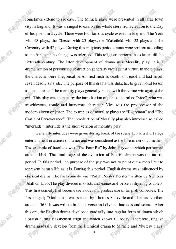 re overshadowed by the influence of latin christianity. the latin church had always feared the powerful appeal that drama made to the eye and ear. drama is an appeal to the senses being a direct challenge to its spiritual authority. the church had done nothing to encourage the stage since the decadence of the pagan drama of rome. it was strange that the mass in latin christianity was in reality a strange sacred drama and it contained any rate of dramatic possibilities. being phoenix, raised from its ashes the shadow of the church drama rose again. during the 10th century, the clergyman requisitioned the most elementary kind of dramatic representation. it was a sort of tables. the clergy man wanted to bring home to the spectators the simple truths of christianity. from the continent it was passed over to normans of england. this traced the origin of both miracle plays …