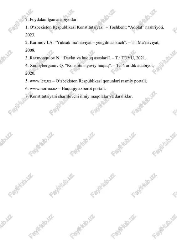 o‘zbekiston respublikasi konstitutsiyasi – asosiy qonun - Page 5