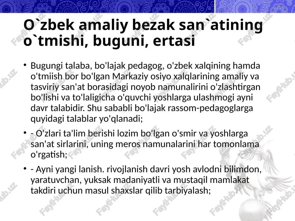 o`zbek amaliy bezak san'atining tarixi - Page 5