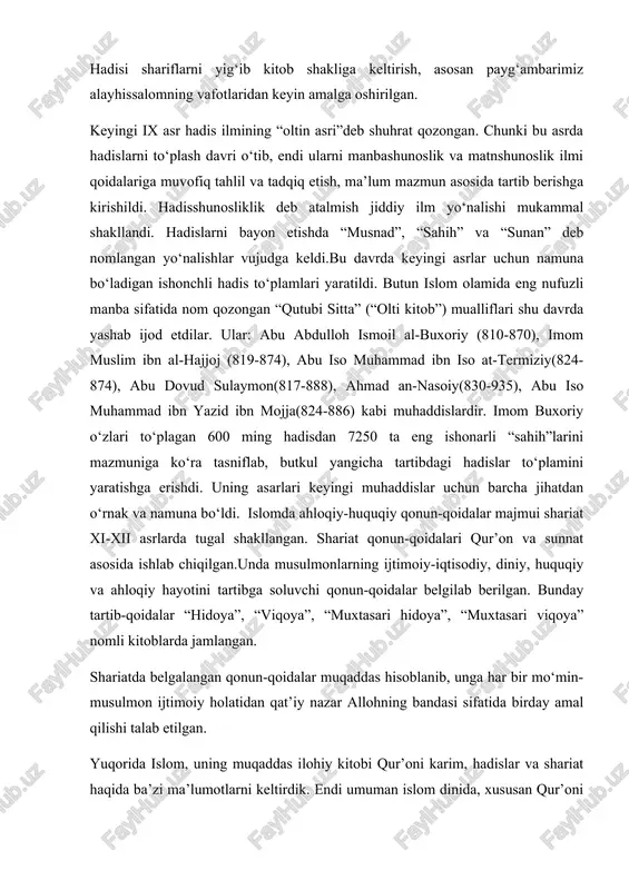 inida, xususan qur’oni karim, hadislar va shariatda inson ma’naviyati, ahloq-odobi, ma’rifati haqidagi qarashlarning ba’zi jihatlari to‘g‘risida fikr yuritamiz. payg‘ambarimiz hadislarining eng muhim va salmoqli qismi kishilarda yuksak insoniy fazilatlarni shakllantirishga qaratilgan. undagi ota-onaga munosabat, ilmga muhabbat, sabr-bardosh, shukronalikka da’vat, o‘zaro mehr, inoqlik, mehmondo‘stlik, yetimparvarlik, vafo va sadoqat, mehnatsevarlik va halol luqmani sharaflash, kamtarlik va kamsuqumlik, samimiyat va rostgo‘ylik, to‘g‘rilik va halollik kabi xislatlarning birinchi o‘ringa qo‘yilishi insoniyat uchun bebaho ma’naviy qadriyatlar silsilasini tashkil etadi. qolaversa, islom ahloqi ma’naviy qadriyatlarning shunchaki tasodifiy to‘plami emas, balki munazzam va mukammal bir tizim holiga keltirilgan bo‘lib, albatta, bunda buyuk muhaddislar, birinchi navbatda yurtdoshimiz imom buxoriyning xizmatlari beqiyos va benazirdir. ayniqsa islom harom va halol masalasiga musulmonlar e’tiborini qaratadi. shariatda alloh tomonidan qilinishiga ruhsat etilgan amallar, ishlar halol deyiladi. harom esa aksincha, qilinishiga ruhsat etilmagan ishlar va amallardir. odatda, xalqimiz halol va haromni yeyiladigan va ichiladigan narsalarga nisbatan ishlatib kelgan. shariatda alloh tomonidan ijozat etilgan …