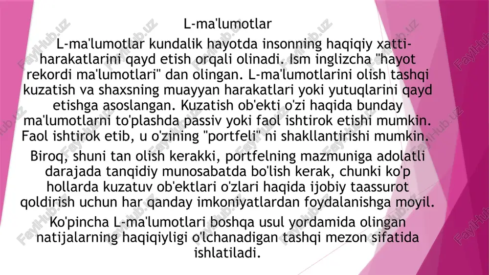 to’g’ri tushunib yetish va erishishga yordam beruvchi, o’ta samarali metod hisoblanadi. maqsadingiz smart bo’lishi uchun, siz quyidagi me’zonlarni shakllantirib, aniqlashtirib olishingiz kerak: s – (specific) aniq; m – (measurable) o’lchab bo’ladigan; a – (attainable) erishib bo’ladigan; r – (relevant) mos,bog’liq bo’lgan; t – (timely) muddatli; specific aniq nimaga erishmoqchisiz? maqsadingiz haqida qanchalik aniq tasavvurga ega bo’lsangiz va uni tushunib yetsangiz, unga erishish ehtimolingiz shuncha oshadi. yanayam soddaroq qilib tushuntiradigan bo’lsak, smart maqsadlashtirish bu “men millioner bo’lmoqchiman”, deyish emas, balki “men keyingi 10 yillikda yangi dastur ishlab chiqish orqali oyiga 50 ming dollardan ishlab topmoqchiman” deb aytishdir. maqsadingiz doim o’lchay oladigan bo’lsin. ya’ni, siz yo’ldan adashmasligingiz va motivatsiyani yo’qotib qo’ymasligingiz uchun erishishingiz lozim bo’lgan bosqichlarni belgilab oling. avvalgi holatingiz bilan solishtiring, o’sish bo’layotganini o’lchab boring. buning uchun quyidagi savollarga javob berishingiz kerak bo’ladi: qancha? maqsadga erishganimni qanday bilaman? nechta? measurable attainable maqsadingiz real, erishsa bo’ladigan bo’lsin. boshqacha aytganda, u sizni qobilyatlaringizni …