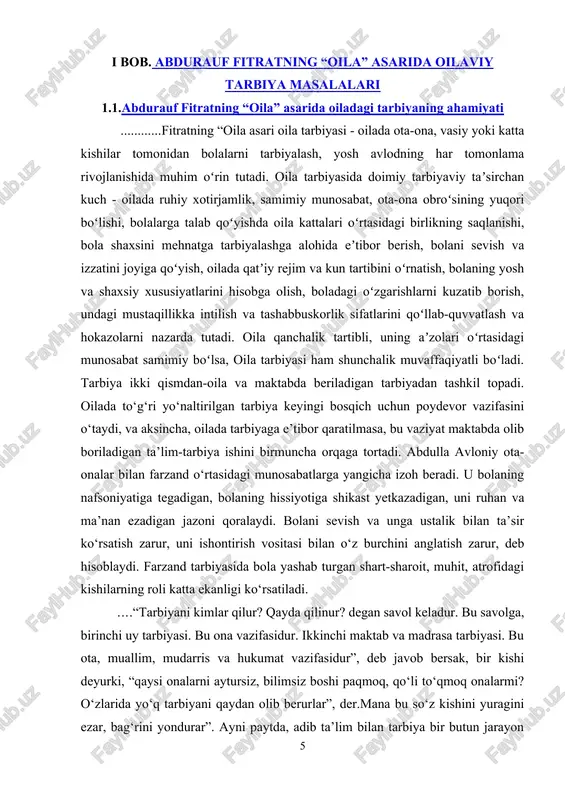 msiz boshi paqmoq, qo‘li to‘qmoq onalarmi? o‘zlarida yo‘q tarbiyani qaydan olib berurlar”, der.mana bu so‘z kishini yuragini ezar, bag‘rini yondurar”. ayni paytda, adib ta’lim bilan tarbiya bir butun jarayon ekanligini ta’kidlaydi: “dars ila tarbiya orasida bir oz farq bor bo‘lsa ham ikkisi bir-biridan oyilmaydurgan, birining vujudi biriga boylangan jon ila tan kabidur”. beshikdan to mozorga borguncha ilm o‘rgan”-demishlar. bu hadisi sharifning ma’nosi bizlarga dalildur. hukamolardan biri: “har bir millatning saodati, davlatlarning tinch va rohati yoshlarning yaxshi tarbiyasiga bog‘liqdur”-demish”. abdulla avloniy o‘zining pedagogik nuqtayi nazarida tarbiyani uch turga ajratadi: badan tarbiyasi, fikr tarbiyasi va axloq tarbiyasi kabi. bundan tashqari ularning bir-biri bilan uzviy bog‘liqligini ta’kidlaydi. adibning aytishicha, sog‘lom fikr, yaxshi axloq, ilmu ma’rifatga ega bo‘lish uchun avvalo badanni tarbiya qilish zarur. “badanning salomat va quvvatli bo‘lmog‘i insonga eng kerakli narsadur. chunki o‘qumoq, o‘qutmoq, o‘rganmoq va o‘rgatmoq uchun insonga kuchli, kasalsiz jasad lozimdir. badan tarbiyasining fikr tarbiyasiga ham yordami bordur. jism ila …