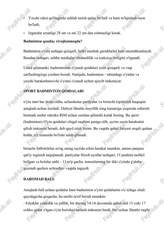 kat qilish uchun raqibini majbur uchun ishlatiladi. shuningdek, o'ng va chap tomondagi ayirish bor. birinchi asosiy hisoblanadi va raketka uning ochiq tomonini amalga oshiriladi. bu holda, tana o'ng o'girsa va tananing gravity qo'llab-oyoq yuborilgan uchun biroz egilgan. silang raketka kerakli ta'sir kuchiga bog'liq bo'ladi. shu yo'nalishda, mos ravishda, chap tanasi off kurash va oyoqlari qaytarilur da. o'ngdagi bir zarba faqat farq u raketka yuzini yopish qilsa bo'ladi. vaqt davomida faqat shuttlecock qarash kerak. boshiga zarba alohida turlari va maxsus texnologiya bajarilishini talab qiladi. top yem bilan adashtirmang. zarba uy-joy davomida o'ng yarim burilish qaytarilur va biroz orqaga oyoqlari o'ralgan tomonga burilmagan bo'lishi kerak. raketka shuttlecock sportchi bilan aloqada paytda beli uning oyoq barmoqlari va menda tashkil oladi. qo'lini urib boshingizni ustida yoyib va oldinga harakat qilish lozim. image4.jpeg image5.jpeg image1.jpeg image2.jpeg image3.jpeg