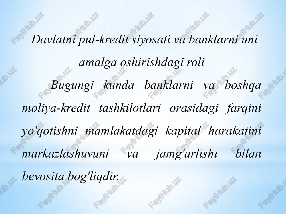 banklarning turlari va ular faoliyyatining o'ziga xos xususiyatlari - Page 5