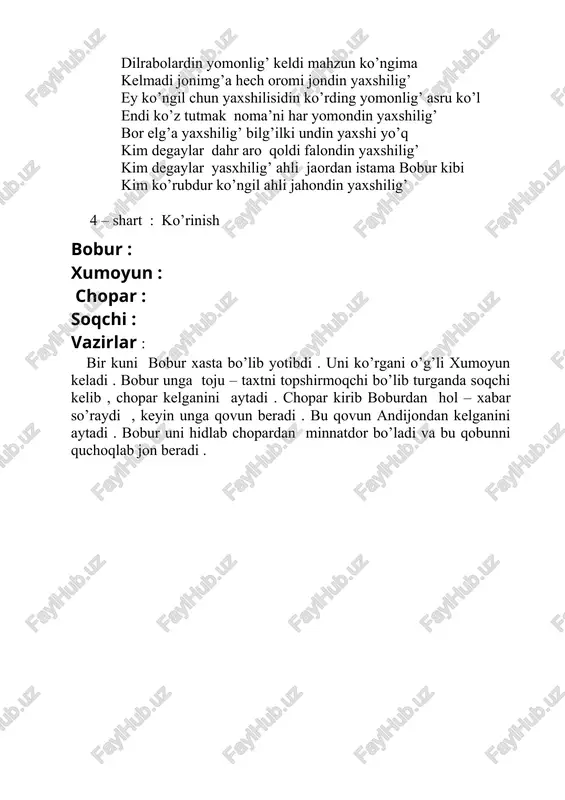 zahiriddin muhammad bobur hayoti va ijodi haqida - Page 5