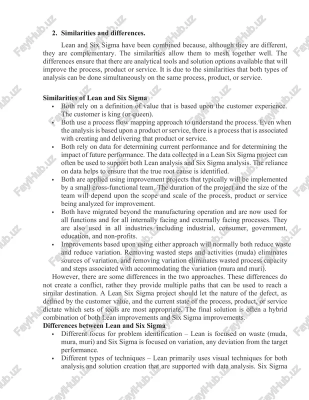 at typically will be implemented by a small cross-functional team. the duration of the project and the size of the team will depend upon the scope and scale of the process, product or service being analyzed for improvement. · both have migrated beyond the manufacturing operation and are now used for all functions and for all internally facing and externally facing processes. they are also used in all industries including industrial, consumer, government, education, and non-profits. · improvements based upon using either approach will normally both reduce waste and reduce variation. removing wasted steps and activities (muda) eliminates sources of variation, and removing variation eliminates wasted process capacity and steps associated with accommodating the variation (mura and muri). however, there are some differences in the two approaches. these differences do not create a conflict, rather they provide multiple paths that can be used to reach a similar destination. a lean …