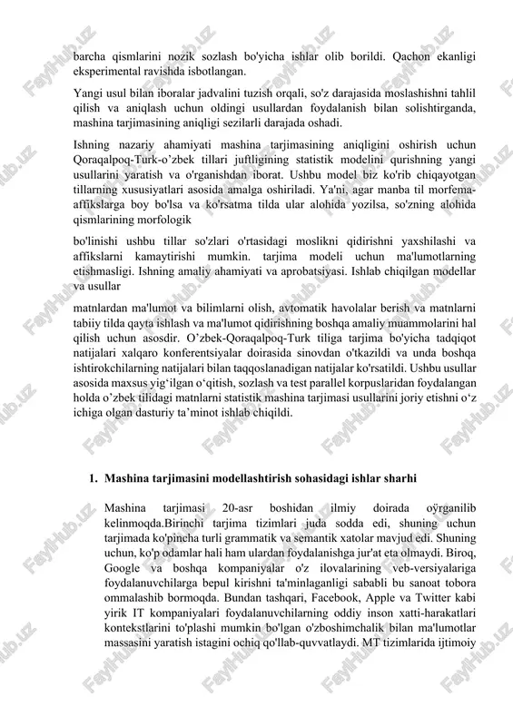 y inson xatti-harakatlari kontekstlarini to'plashi mumkin bo'lgan o'zboshimchalik bilan ma'lumotlar massasini yaratish istagini ochiq qo'llab-quvvatlaydi. mt tizimlarida ijtimoiy xulq-atvor misollarini qo'llash orqali ular o'z tizimini yaxshilash uchun mashinani o'rganish usullarini qo'llashlari mumkin. bu tizimni takomillashtirishning yagona usuli emas. biz internet orqali sinab ko'rishimiz mumkin bo'lgan mt tizimlarining aksariyati foydalanuvchilarga eng yaxshi tarjimalarni taklif qilish imkonini beradi. misol uchun, facebook sizning oldingi tanlovingizni yozib oladi yoki kontentdan foydalanuvchi tilini aniqlaydi va har safar chet tilidagi matnni topganida, facebook matn ostidagi maxsus havola orqali uni tarjima qilishni xohlash yoki xohlamasligingizni hal qilish imkoniyatini beradi. shuni ta'kidlash kerakki, facebook microsoft tomonidan taqdim etilgan tarjima xizmatidan foydalanadi. asosiy muammolardan biri shundaki, biz ob-havo prognozi kabi ma'lum bir domenda munosib sifatni ta'minlaydigan tizimni yarata olsak ham, uni to'g'ri sozlashsiz boshqa domenlarga oson va samarali qo'llash mumkin emas. shuning uchun biz tabiiy til deb ataydigan inson tillarining o'ziga xos sohalari, morfologik xususiyatlari va semantik xususiyatlarini o'rganishimiz …