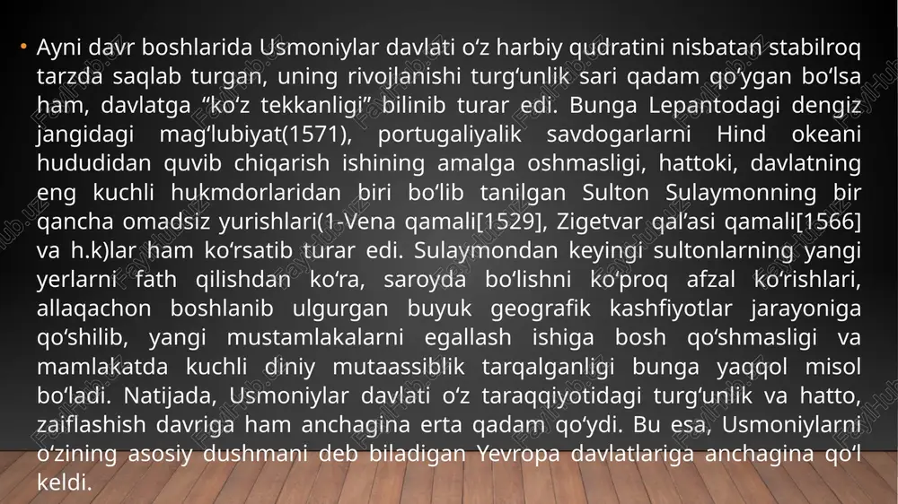 tlarni ta’minlab kelgan bo‘lsa-da, ikkinchi tomondan, sipohiylik tizimining so‘nggi zahiralarini ham safarbar qilib bo‘ldi. bu tizimning yomon samarasi 1660-yildan keyingi bir qancha janglarda yuzaga chiqdi. usmoniylar davlatining gabsburglar bilan janglari. sent-gotard jangi 1593-1606-yildagi usmoniylar va gabsburglar o‘rtasida kechgan 13 yillik urushdan beri turklar va gabsburglar orasida tinchlik munosabati hukmronlik qilayotgan edi. ayni vaqtda usmoniylar davlatiga vassal bo‘lmish qora dengizning g‘arbiy qismidagi ma’muriy birliklar tomonidan markaziy hokimiyatga qarshi isyonlar boshlangan, gabsburglar qiroli leopold i (1640-1705) esa ularni turklar hukumatiga qarshi gij-gijlayotgan edi. hattoki, usmoniylarga tegishli bo‘lgan, gabsburglar bilan chegarada joylashgan ba’zi qal’alar ham qo‘lga kiritilgan edi. bunga javoban, usmoniylar sultoni mehmet iv tomonidan ko‘prikli fozil ahmad posho 1663-yilning 13-aprel kuni o‘z qo‘shini bilan birgalikda edirnedan yo‘lga chiqdi. qo‘shin belgradga yaqinlashgan paytda, avstriyadan elchilar keldi va ular bilan yuzlashdi. uchrashuv paytida fozil ahmad posho ulardan eski kelishuvlarga qaytishni so‘radi. natija bo‘lmaganidan so‘ng, qo‘shin yana yo‘lida davom etdi. belgradga yetib kelgan qo‘shin budin …
