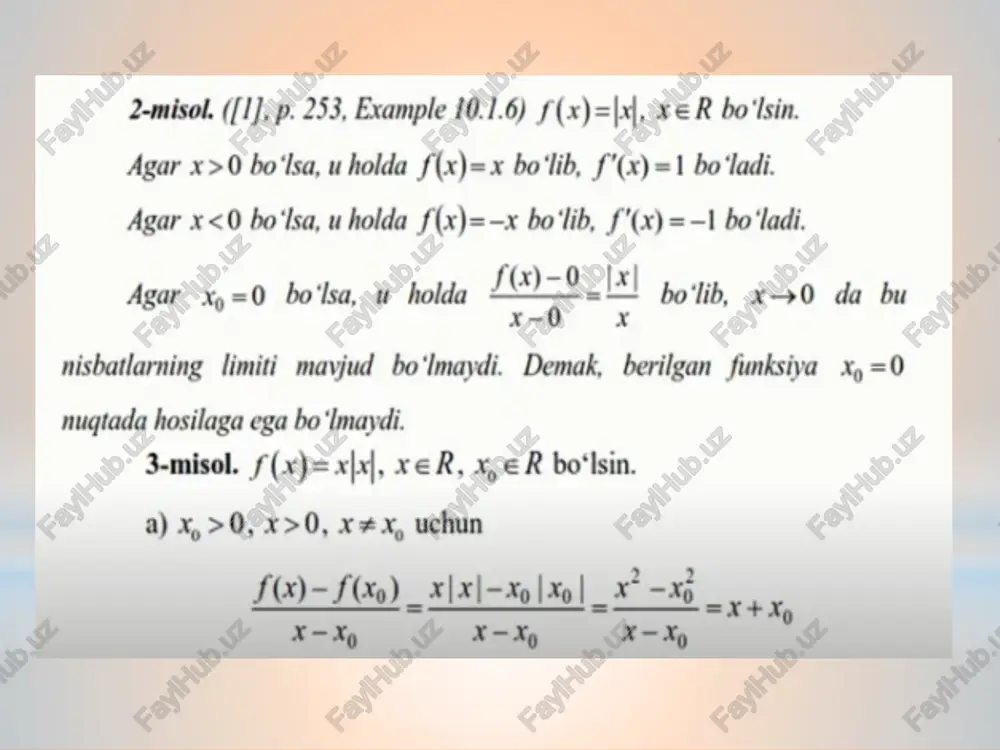 funksiyaning hosilasi. - Page 5