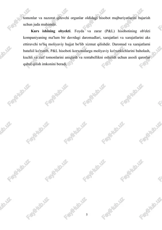 daromadlarga quyidagilar kiradi: -ssuda operatsiyalaeridan olinadigan foizli daromadlar, -boshqa banklarga joylashtirilgan depozitlardan olinadigan foizli daromadlar -qimmatli qog`ozlardan olinadigan foizli daromadlar, -qat`iy belgilangan foiz stavkalaridan olinadigan foizli daromadlar, -valyuta operatsiyalaridan (forvard) olinadigan foizli daromadlar, -qimmatli qozg`ozlar bilan bog`liq alohida operatsiyalardan olingan foizli daromadlar (repo operatsiyalari) -qarz majburiyatlari bo`yicha foizli daromadlar, -lizing, faktoring, forfeiting operatsiyalaridan olingan foizli daromadlar... foizsiz daromadlarga esa: -investitsiyadan olingan daromadlar, -bank xizmatlar uchun to`lovlar va yigi`imlar, -chet el valyutasidagi mablag`larni qayta baholash natijasida olingan mablag`lar, -bankning brokerlik operatsiyalaridan olingan mablag`lar, -korxonani ta`sis etishdan ko`riladigan daromadlar kiradi. bankning xarajatlari shartli ravishda: foizli xarajatlar, foizsiz xarajatlar, operatsion xarajatlarga bo`linadi. hisobvaraqlar rejasining oltinchi bo`limi “xarajatlar” bo`limidir. foizli xarajatlar o`z navbatida quyidagi qismlarga bo`linadi: -talab qilib olinguncha saqlanadigan depozitlar bo`yicha foizli xarajatlar; -jamg`arma depozitlar bo`yicha foizli xarajatlar; -muddatli depozitlar bo`yicha foizli xarajatlar; -markaziy bank oldidagi to`lovlar bo`yicha foizli xarajatlar; -boshqa banklar oldidagi to`lovlar bo`yicha foizli xarajatlar; -bankning yopilmagan akseptlari bo`yicha foizli xarajatlar; …