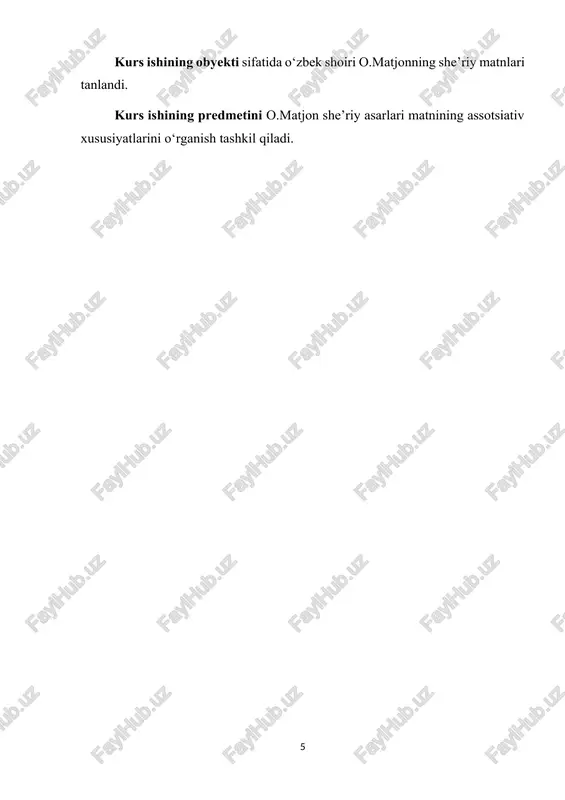 1883. – s. 68-69.] [3: pokrovskiy m.m. izbrannie raboti po yazikoznaniyu. – m., 1959. – s.18.] [4: nurmonov a. struktur tilshunoslik: ildizlari va yo'nalishlari (“lingvistika” yo'nalishidagi magistrlar uchun o'quv qo'llanma). – andijon. 2006. – b. 58-59.] darhaqiqat, tildagi assotsiativ birliklar o‘xshash umumiy belgilari yoki yondosh belgilari asosida bir-birini xotirada tiklaydi, shu belgilari asosida lisoniy ongda bir qatorga birlashadi. til birliklarining o‘xshashlik yoki yondoshlik xususiyatlari nafaqat lisoniy, balki nolisoniy (ekstralingvistik) asoslarga ko‘ra ham yuzaga kelishi mumkin. masalan, o.matjonning quyidagi she’rida so‘zlar ular anglatgan predmetlarning umumiy vazifasi asosida assotsiativ qatorlarga birlashganligi kuzatiladi: quyoshman deb lof urib qolding, jinchiroqqa o‘xshaysan, kechir. bo‘sh jismingga kimdir yog‘ quyib, piligingni ko‘tarar kimdir. ushbu she’rda quyosh – jinchiroq assotsiativ juftligi yuzaga kelgan. quyosh va jinchiroqning yorug‘likni ta’minlashi shoir xotirasida ularning bir-birini tiklashiga turtki bergan. bu tarzda assotsiativ birliklarning hosil bo‘lishi ekstralingvistik omilga, ya’ni so‘z anglatgan predmetlar vazifasidagi o‘xshashlikka bog‘liq. shoirning quyidagi she’rida esa assotsiativ aloqa yondoshlik asosida …