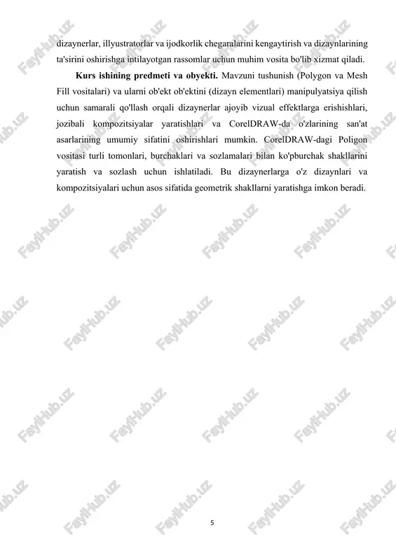 bo`ldi va maxsus amaliy dasturlar paketi ishlab chiqildi. kompyuter grafikasi iborasi 1960-yilda birinchi bo`lib boeing kompaniyasi kompyuter grafikasi tadqiqotchilari verne hudson va uiliam fetter tomonidan kashf etilgan. iboraning qisqartma shakli cg (computer graphics) bo`lsa-da, ba`zan uni cgi (“computer generated imaginary”, ya`ni kompyuterda hosil bo`lgan tasavvur) deb talqin qilinadi. o`sha paytda kesmalar yordamida chizish, ko`rinmas chiziqlarni o`chirish, murakkab sirtlarni akslantirish usullari, soyalarni shakllantirish, yoritilganlikni hisobga olish tamoyillari ishlab chiqilgan edi. bu yo`nalishdagi ilk ishlar vektorli grafikani rivojlantirishga ya`ni, chiziqlarni kesmalar orqali chizishga yo`naltirilgan edi. 70-yillardan boshlab nazariy va amaliy ishlarning aksariyati fazoviy shakl va ob`ektlarni o`rganishga qaratildi. bu yo`nalish uch o`lchovli grafika (3d) nomi bilan ataladi. uch o`lchovli tasvirlarni modellashtirish fazoning va jismlarinnig uch o`lchovliligini, kuzatuvchi va yoritish manbalarining joylashishini hisobga olishini talab etadi. murakkab sirtlarni akslantirish, releflar va ularning yoritilganligini modellashtirish bilan bog`lik masalalarning paydo bulishi uch o`lchovli grafikaga bo`lgan ehtiyojni yanada oshirdi. 90-yillarda kompyuter grafikasining qo`llanish sohalari ancha kengaydi, …
