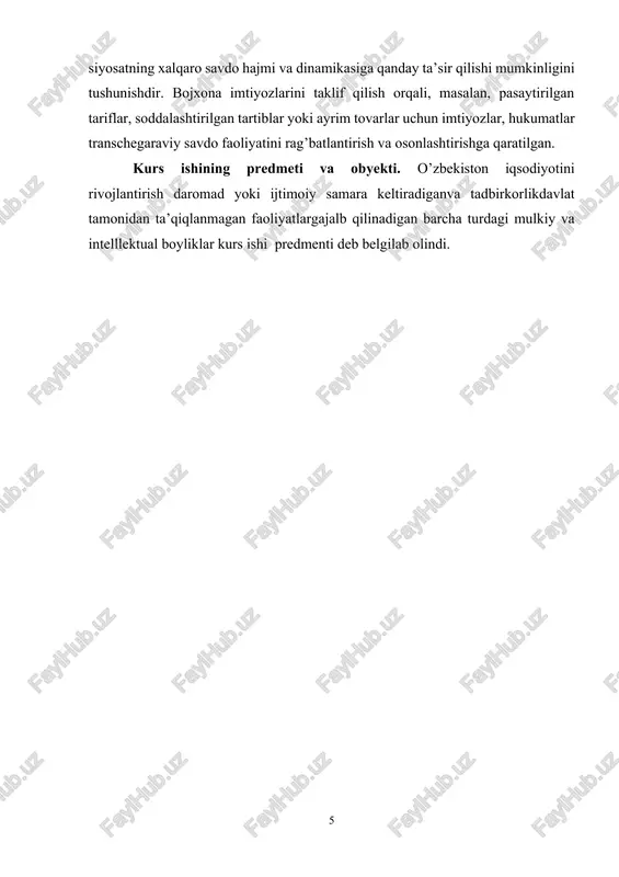 ari jixatidan qulay geografik-strategik mavqega ega. qadim zamonlarda sharq bilan g‘arbni bog‘lab turgan buyuk ipak yo‘li o‘zbekiston xududi orqali o‘tgan. bu yerda savdo yo‘llari tutashgan, tashqi aloqalar hamda turli madaniyatlarning bir-birini boyitishi jadal kechgan. bugungi kunda ham yevropa va yaqin sharqdan osiyo – tinch okeani mintaqasiga olib boradigan yo‘llar shu yerda kesishadi. o‘zbekistonning xududiy-makon xususiyatlari, uning geografik o‘rni bizning ichki va tashki siyosatimizni tanlash va amalga oshirishda katta axamiyatga ega. markaziy osiyoda jug‘rofiy-siyosiy jixatdan markaziy o‘rin tutgan o‘zbekiston kuchlar tengligi va muvozanatini ta‘minlash, strategik muxim bo‘lgan ushbu mintaqada hamkorlikka mustaxkam zamin yaratish jarayonida sezilarli rol o‘ynash uchun hamma imkoniyatlarga ega. uning xududi o‘zining mavjud va potentsial tabiiy hamda xom ashyo zaxiralari bilan hozirdanoq 21 –asr arafasida dunyoning siyosiy va iqtisodiy xaritasida aloxida axamiyati kasb etmoqda. xorijiy mamlaktalar bilan iqtisodiy aloqalarni yo‘lga qo‘yishda o‘zbekiston oldida imkoniyatlar ochilmoqda. o‘zbekiston o‘z mustaqilligiga erishgandan buyon iqtisodiy-geografik o‘rnini tobora yaxshilab bormoqda. bular natijsida respublika ishlab …