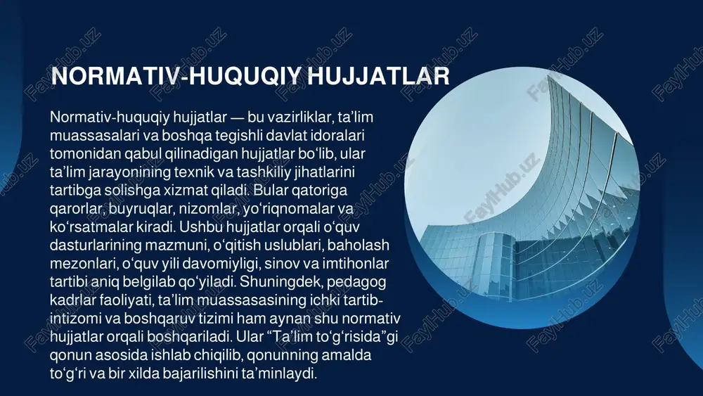 lov asosida o‘tkaziladi va bu jarayon shaffoflik va adolat tamoyillariga asoslanadi. o‘qituvchilar, professor-o‘qituvchilar va boshqa pedagogik xodimlarning ishga qabul qilinishi, malaka talablari va sertifikatlash jarayonlari malaka talablari — bu pedagogik xodimlarning kasbiy bilim, ko‘nikma va kompetensiyalariga qo‘yiladigan minimal talablar majmuasidir. masalan, maktab o‘qituvchisi uchun tegishli oliy pedagogik ma’lumotga ega bo‘lish, oliy o‘quv yurtida dars beruvchi professor-o‘qituvchi uchun ilmiy daraja yoki ilmiy unvonga ega bo‘lish talab qilinadi. bundan tashqari, doimiy ravishda o‘z ustida ishlash, malaka oshirish kurslarida qatnashish ham majburiy hisoblanadi. o‘qituvchilar, professor-o‘qituvchilar va boshqa pedagogik xodimlarning ishga qabul qilinishi, malaka talablari va sertifikatlash jarayonlari sertifikatlash jarayoni pedagogik xodimlarning kasbiy tayyorgarligi va sifatini baholashga qaratilgan tizimdir. bu jarayon orqali ularning malakasi aniqlanadi va tegishli darajadagi sertifikat beriladi. sertifikatlash odatda test sinovlari, kasbiy portfel, ochiq darslar va suhbatlar asosida amalga oshiriladi. bu jarayon o‘qituvchilarning faoliyatini rag‘batlantirish, ularni doimiy o‘sishga undash va ta’lim sifatini nazorat qilish vositasi sifatida xizmat qiladi. o‘quvchilar va talabalarning …