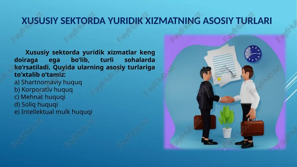 xususiy sektorlarda yuridik xizmatning o‘ziga xos xususiyatlari - Page 5