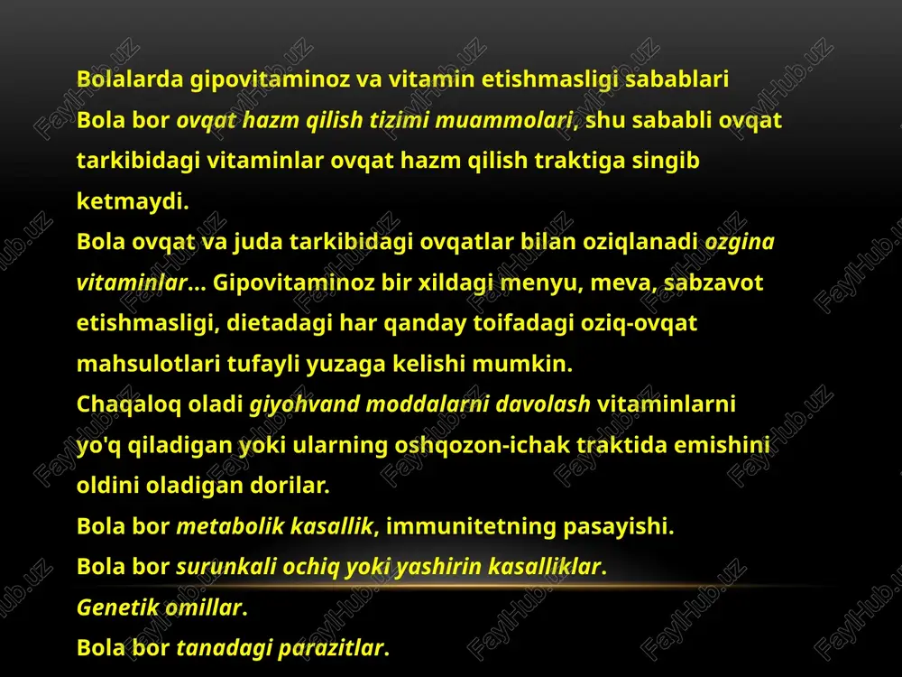 bolalarda vitamin yetishmasligining oqibatlari - Page 5