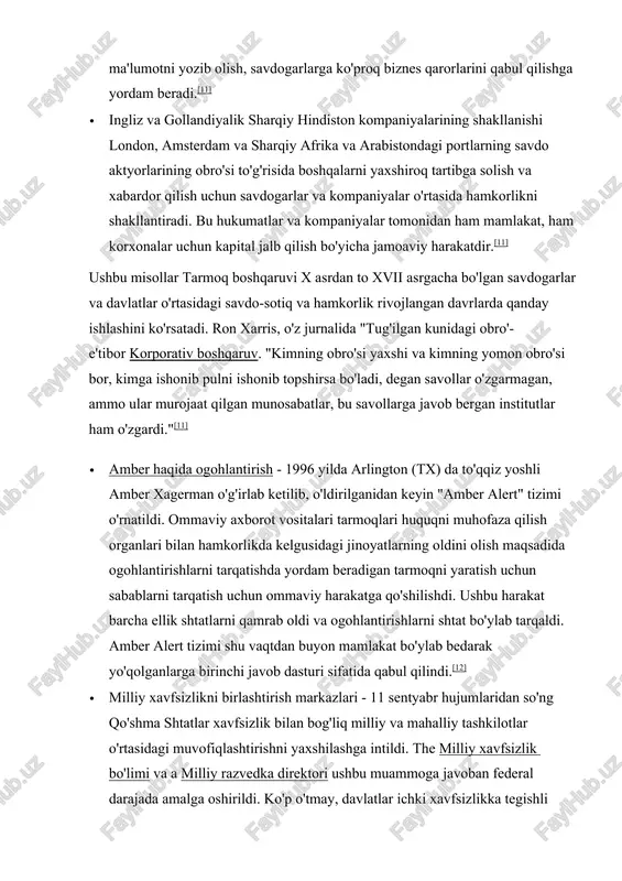 bo'lsin, idoralar bo'ylab shaffoflikni rivojlantirish maqsadida huquqni muhofaza qilish idoralari milliy xavfsizlik choralari bo'yicha hamkorlik qilish markazini taqdim etadi.[12] bu tarmoq boshqaruvini yaxshiroq tushuntirishga yordam beradigan ikkita misol. bilim va ma'lumot almashish amber alert harakatining markazida va milliy xavfsizlik markazlarining rivojlanishida. davlat munosabatlarining ahamiyati boshqaruv lavozimlari va boshqaruv institutlari o'rtasidagi munosabatlar jamoatchilikka yordam beradigan hukumatlarning ichki ishlarida muvaffaqiyatga erishish uchun juda muhimdir. federal, shtat va mahalliy hukumatlarning siyosati turlicha bo'lsa-da, ularning barchasi poydevorlarning samarali ishlashi uchun izchillik bilan ishlaydi.[13]"tenglik va muvozanat" hukumatlararo munosabatlarga nisbatan asosiy sinonimdir. hukumatning barcha ishtirok etuvchi partiyalari adolatli va teng ravishda teng sharoitlarni yaratish uchun foydali ko'rsatmalarga rioya qilishlari kerak, bu nafaqat foydali ta'sir ko'rsatadigan aholiga ta'sir qiladi.[9]hukumat munosabatlaridagi asosiy printsipial tomonlar o'rtasidagi kuchlar muvozanati.[14] federal hukumat milliy xavfsizlik, milliy moliya va tashqi aloqalar bo'yicha katta miqdordagi nazoratga ega. biroq, ushbu boshqaruvni muvozanatlash uchun davlat darajasidagi hukumatlar ichki siyosatda muhim ovozga ega.[15] davlat darajasidagi siyosatning o'ziga …