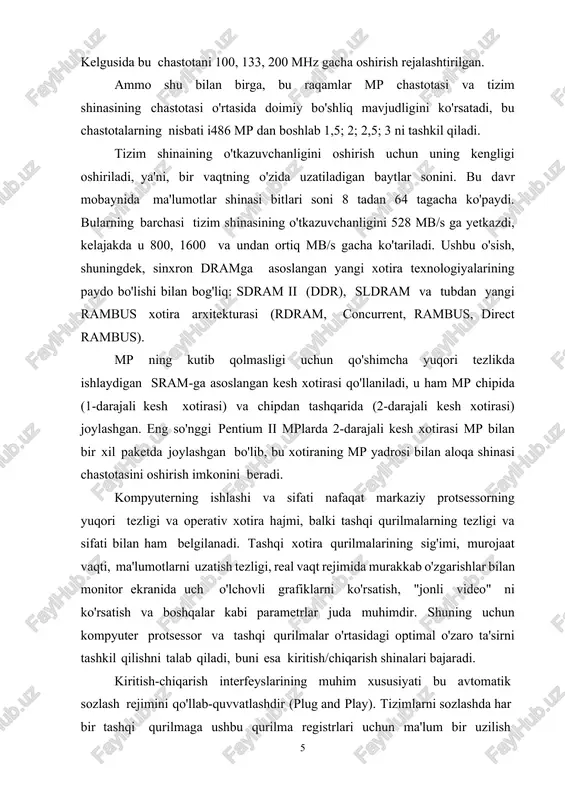 rated graphics port − scsi – small computer systems interface. birinchi kompyuter shinalaridan biri ibm pc/xt tizim shinasi bo'lib, u 8 bitli ma'lumotlarni taqdim etdi. bundan tashqari, ushbu shinada 20 ta manzil satri mavjud bo'lib, ular manzil maydonini 1 mb chegarasiga cheklab qo'ygan. tashqi qurilmalar bilan ishlash uchun ushbu shina shuningdek, 4 qator apparat uzilishlari (irq) va to'g'ridan-to'g'ri xotiraga kirish (dma) uchun tashqi qurilmalar talablari uchun 4 qatorni taqdim etdi. bunday holda, tizim shinasi va mikroprotsessor 4,77 mhz chastotali bitta taktli generatordan sinxronlashtirildi. shunday qilib, nazariy ma'lumotlarni uzatish tezligi 4 mb/s dan biroz oshishi mumkin. isa (industry standard architecture) tizim shinasi birinchi marta i286 protsessoriga asoslangan ibm pc/at shaxsiy kompyuterlarida ishlatilgan. ushbu tizim shinasida manzil satrlari soni 4 taga, ma'lumotlar esa 8 taga ko'paytirildi, bu esa 16 bitli ma'lumotlarni parallel ravishda uzatish va 16 mb tizim xotirasiga kirish imkonini berdi. ushbu shinadagi apparat uzilish liniyalari soni 15 taga, to'g'ridan- to'g'ri …