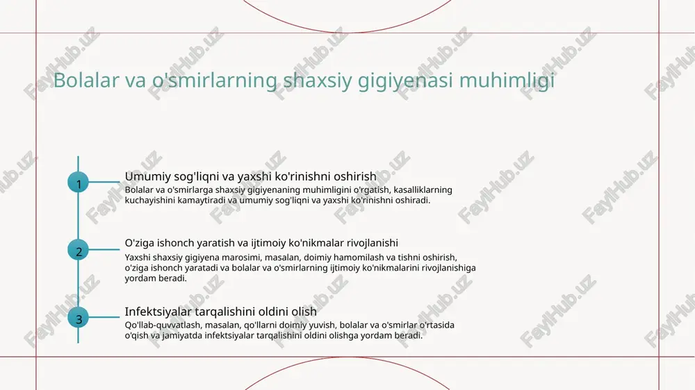 imdir. pozitiv jismoniy tasavvurlarni va shaxsiy parvarish amaliyotlarini rag'batlantirish sog'lom ovqatlanish odatlarini va regulyar mashg'ulotlarni targ'ib qilish sog'lom ovqatlanish va yog'a yoki raqs kabi faoliyatlar yordamida pozitiv jismoniy tasavvurlarni va shaxsiy parvarish amaliyotlarini o'zi rivojlantirish uchun yoqimli ovqatlanishni va harakatlanishni rag'batlantiring. ma'naviy xotiraning ahamiyatiga diqqatni jalb qilish ma'naviy salomatlik va o'zni qabul qilish uchun ma'naviy xotira texnikalarini, terapiyani yoki jurnalni qo'llab-quvvatlash uchun ijodiylik qiling va pozitiv jismoniy tasavvurlarni va shaxsiy parvarish amaliyotlarini qo'llab-quvvatlash. media va jamiyat standartlarining ta'sirini ta'lim etish noma'lumlikdagi go'zallik ideallari qanday o'z-tasavvurlarni ta'sir qilishi haqida muloqot qiling va pozitiv jismoniy tasavvurlarni va shaxsiy parvarish amaliyotlarini rag'batlantirish uchun salbiy ta'sirlarni muddatli qilish uchun vositalar taqdim qiling. qo'llab-quvvatlashuvchi va kengaytirilgan muhit yaratish qabul qilish va qo'llab-quvvatlash madaniyati yaratib, turli jismoniy turlarni muboraklash va pozitiv jismoniy tasavvurlarni va shaxsiy parvarish amaliyotlarini rag'batlantirish uchun o'zini sevishni rag'batlantiring. e'tiboringiz uchun rahmat! /docprops/thumbnail.jpeg