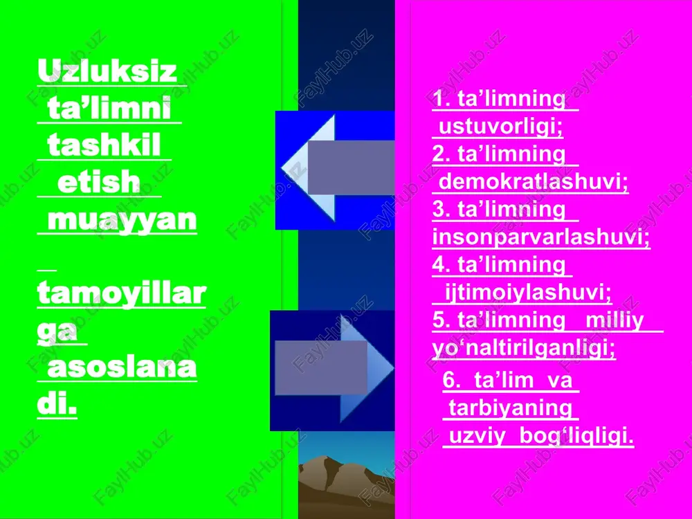 tatsiyasiga muvofiq olib boriladi. magistr bakalavr darajasidagi mutaxassisdan farqli ma’lum ixtisoslik bo‘yicha ta’lim olgan yuqori malakali mutaxassis hisoblanib, u ilm-fan sohasida, ishlab chiqarishning mas’uliyatli lavozimlarida faoliyat ko‘rsatadi. u aspiranturaga kirish huquqiga ega. o‘zbekiston respublikasida quyidagi turdagi oliy ta’lim muassasalari faoliyat ko‘rsatadi: oliy o‘quv yurtidan keyingi ta’lim jamiyatning oliy malakali ilmiy va ilmiy-pedagog kadrlarga bo‘lgan ehtiyojlarini qondirish, shaxsning ijodiy ta’lim – kasb-hunar manfaatlarini qanoatlantirishga qaratilib, oliy o‘quv yurtlari va ilmiy-tadqiqot muassasalarida aspirantura, ad’yunktura va doktoranturada ta’lim olish, shuningdek, mustaqil tadqiqotchilik faoliyatini tashkil etish asosida amalga oshiriladi. oliy o‘quv yurtidan keyingi ta’lim nomzodlik yoki doktorlik dissertatsiyalarining himoyasi bilan yakunlanadi. o‘zbekiston respublikasi oliy attestatsiya komissiyasi tomonidan olib borilgan yakuniy davlat attestatsiyasi natijalari tegishli ravishda fan nomzodi va fan doktori ilmiy darajasi hamda davlat tomonidan tasdiqlangan namunadagi diplomga ega bo‘lish huquqini beradi. har ikki (aspirantura, doktorantura) darajada ham maqsad muayyan mutaxassisliklar bo‘yicha oliy toifali ilmiy-pedagogik kadrlarni shakllantirishdan iborat. kadrlar malakasini oshirish va ularni qayta …