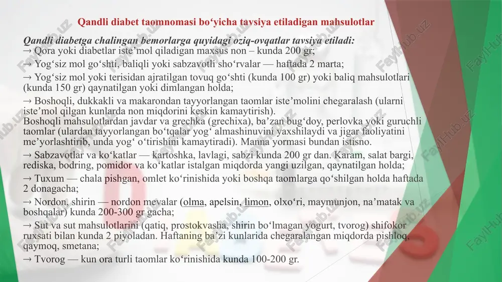 qandli diabet (qand kasalligi) - Page 5