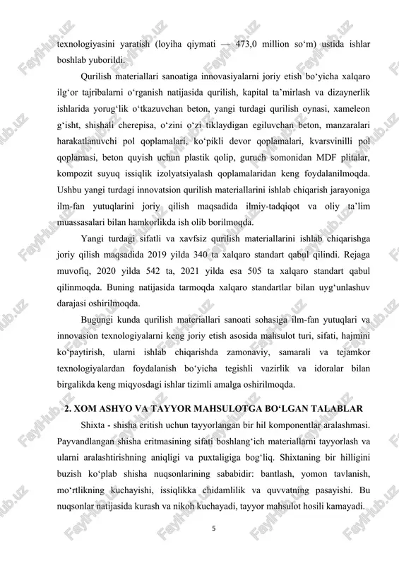 - shisha eritish uchun tayyorlangan bir hil komponentlar aralashmasi. payvandlangan shisha eritmasining sifati boshlang‘ich materiallarni tayyorlash va ularni aralashtirishning aniqligi va puxtaligiga bog‘liq. shixtaning bir hilligini buzish ko‘plab shisha nuqsonlarining sababidir: bantlash, yomon tavlanish, mo‘rtlikning kuchayishi, issiqlikka chidamlilik va quvvatning pasayishi. bu nuqsonlar natijasida kurash va nikoh kuchayadi, tayyor mahsulot hosili kamayadi. shixtaning sifatiga tarkibiy qismlarning kimyoviy tarkibining doimiyligi, tarkibiy qismlarning dispersiyasi va ularning namligi, tortishning aniqligi, aralashtirishning mukammalligi, shixtani saqlash shartlari va joyiga ko‘chirish ta’sir qiladi. yuklashdan. komponentlarning kimyoviy tarkibi asosiy moddaning konsentratsiyasi va u yoki bu komponentning aralashmalari kontsentratsiyasining og‘ishi uchun texnik foydalanish qoidalari (pte) talablariga javob berishi kerak. qum, ohaktosh, dolomit va boshqa komponentlar tarkibidagi tebranishlar belgilangan standartlarga mos kelishi kerak, masalan, qumdagi sio2 tarkibidagi og‘ish ± 0,2% bo‘lishi kerak. shixtani tashkil etuvchi xom ashyo donalari ma’lum hajmga ega bo‘lishi kerak, chunki bu ularning erishi bir xilligini va delaminatsiya va to‘planish tendentsiyasini belgilaydi. shixtaning tarkibiy qismlari quyidagi …