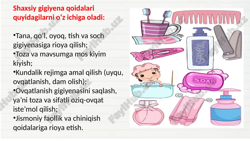 shaxsiy va umumiy gigiena qoidalariga amal qilish - Page 5