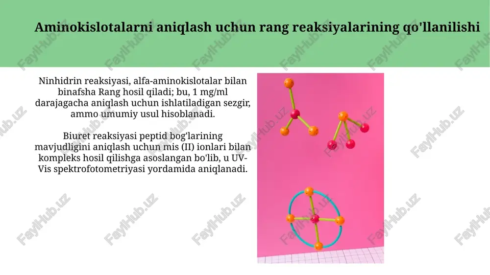 aminokislotalarning rang hosil qilish reaksiyalari - Page 5