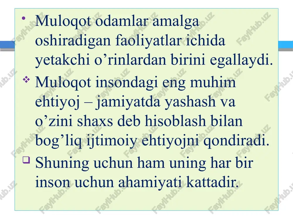 erishish kabi qator qobiliyatlarini namoyon etishlari mumkin. jumladan, o’qituvchi bola shaxsiga maqsadga yo’nalgan holda ta’sir ko’rsatishi mumkin. jamiyat miqyosida oladigan bo’lsak, odamlarning turli sharoitlarda o’zlarini tutishlari, xulq-atvorlarining boshqarilishi ma’lum psixologik qonuniyatlarga bog’liqligini ko’rish mumkin. bunga sabab, jamiyatda qabul qilingan turli ijtimoiy normalar, qonun-qoidalar bo’lib, o’zaro muloqot va o’zaro ta’sir ko’rsatish jarayonlarida shunday xatti-harakatlarning obrazlari kishilar ongiga singib boradi va norma sifatida qabul qilinadi. sh a x s ongli, muayyan bir kishilik jamiyatida yashaydigan, o’ziga xos ijtimoiy o’rin va maqomga ega bo’lgan, faoliyatning biror turi bilan shug'ullanadigan, nutq faoliyati orqali atrofdagi kishilar bilan normal muloqotda bo'la oladigan, o`zining xulqi va hatti-harakatlariga javob bera oladigan individdir. inson shaxsining eng muhim tomonlaridan biri uning individualligidir. individuallik - bu shaxsning bir necha fazilatlarining qaytarilmaydigan birikmasidir. uning tarkibiga xarakter (fe`l-atvor), temperament (mijoz) qobiliyatlar, hissiyotlar yig'indisi, odatlar kiradi. odam turli guruhlarga kirar ekan, har xil vazifalarni, bir - biriga o'xshamagan rollarni bajaradi. shaxs xulq-atvorini boshqaradigan asosiy …