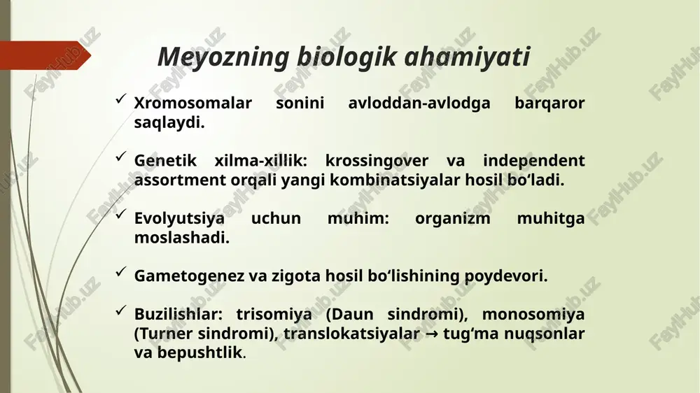 osqichi bo'lib, unda hujayra sitoplazmasi va boshqa strukturalar bo'linadi va natijada ikkita yangi hujayra hosil bo'ladi. sitokinez mitoz va meyozdan keyin sodir bo'ladi va bu jarayon hujayraning bo'linishi va ikki yangi hujayraning shakllanishini yakunlaydi. image1.jpg image2.png image3.jpeg image4.png image5.png image6.png image7.png image8.png image9.png image10.png image11.png image12.png image13.png image14.png /docprops/thumbnail.jpeg