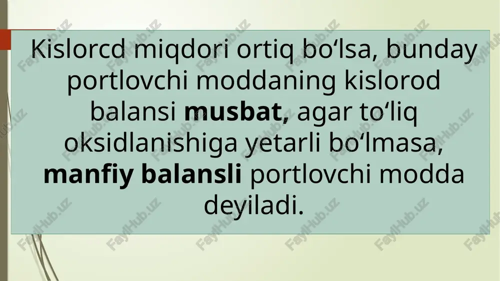 portlovchi moddalarning kislorod balansi - Page 5