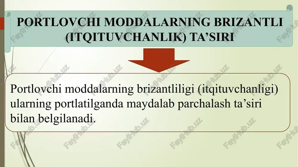 5-ma’ruza: portlovchi moddalarning portlash harorati va portlovchi moddalarning brizantligi - Page 5
