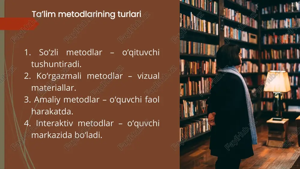 vchilarda ijtimoiy va emotsional ko‘nikmalarni shakllantirish. raqamli kompetensiya — bu axborot-kommunikatsiya texnologiyalaridan (akt) samarali, xavfsiz va maqsadli foydalanish, raqamli muhitda ishlash, axborotni izlash, tahlil qilish, yaratish va baham ko‘rish qobiliyatidir. raqamli kompetensiya xxi asrda bilim va texnologiyalar shiddat bilan rivojlanmoqda. endilikda o‘qituvchi va o‘quvchi uchun raqamli vositalardan foydalanish — bu tanlov emas, balki zaruratga aylandi. zamonaviy ta’limda raqamli kompetensiya (yoki raqamli savodxonlik) — har bir pedagog va o‘quvchining muhim kasbiy va shaxsiy ko‘nikmalaridan biri hisoblanadi. 1. ta’lim jarayonini raqamli muhitda tashkil eta olish – onlayn darslar, elektron testlar, masofaviy baholash. 2. darsni interaktiv va qiziqarli qilish – videolar, interaktiv taqdimotlar, o‘yinlar, kvizlar orqali. 3. o‘quvchilar bilan zamonaviy aloqa vositalari orqali ishlash – google drive, telegram, zoom, quizizz, padlet kabi vositalar. 4. raqamli resurslar yaratish – elektron darsliklar, bloglar, infografikalar tayyorlash. 5. innovatsion metodlardan foydalanish – gamifikatsiya, flipped classroom, blended learning. raqamli kompetensiyaning o‘qituvchi uchun ahamiyati zamonaviy ta’lim islohotlari ta’lim mazmunini, …