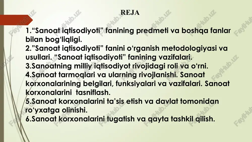 urollarni badiiy bezash rivojlandi. bu asrning ikkinchi yarmida o‘zbekiston hududida taraqqiyot tezlashib sanoat, ayniqsa, ip-gazlama sanoati rivoj topdi. sanoat korxonalarini turli belgilariga ko‘ra tavsiflash mumkin: ishlab-chiqarish va texnika munosabatlarida korxona – bu, ishlab chiqarilayotgan mahsulotlar hajmi va turlari, ularni tayyorlash texnologiyasiga miqdor va sifat jihatidan mos keluvchi mashinalar tizimi; ijtimoiy munosabatlarda korxona – bu, turli kategoriyadagi xodimlar o‘rtasida ularning huquq va majburiyatlari asosida yuzaga keluvchi munosabatlar; tashkiliy-huquqiy munosabatlarda korxona huquqiy shaxs sifatida faoliyat yuritadi; moliyaviy-iqtisodiy munosabatlarda korxona – bu, tarmoqning mustaqil bo‘g‘ini bo‘lib, o‘z-o‘zini moliya bilan ta’minlash, o‘z-o‘zini boshqarish, ya’ni bozor munosabatlari tamoyillarida faoliyat yuritadi. bozor iqtisodiyoti sharoitlarida sanoat korxonalari faoliyatining asosiy yo‘nalishlari quyidagilar hisoblanadi: - bozor va uning rivojlanish istiqbollarini kompleks ravishda o‘rganish yordamida, xaridorlarning mahsulot va xizmat turlariga mavjud va yuzaga kelishi mumkin bo‘lgan talablarini aniqlash; - mahsulotning yangi modellari va namunalarini yaratish bo‘yicha ilmiy-tadqiqot faoliyatini tashkil qilish; - xaridorlar talablariga mos keluvchi tovarlarni ishlab chiqarish; - ishlab …