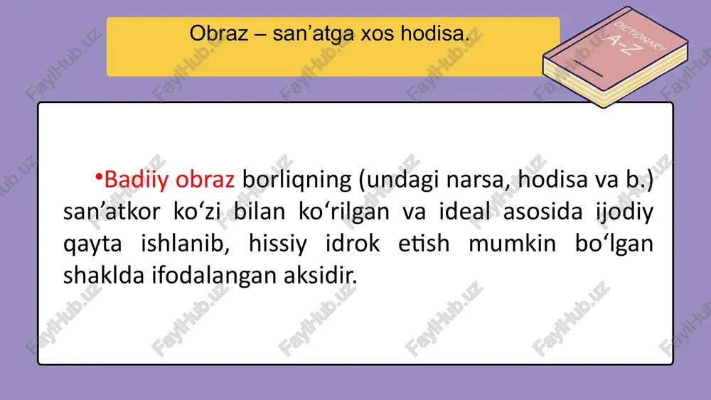 obraz – insonning adabiyotdagi umumlashma tasviri - Page 5