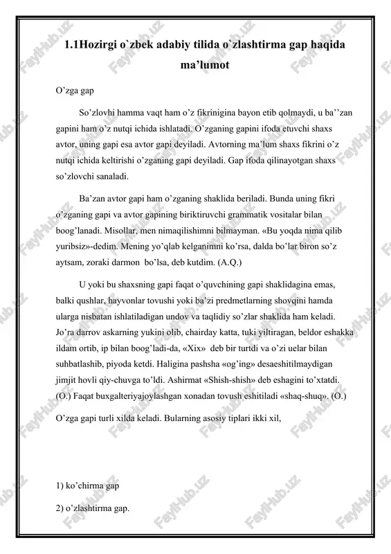 ay olmay «agronom aka» -deb qichqirdi. (o.) oldingi fikr bilan bog’liqlikni ifodalovchi javob bermoq, bo’lmoq (gapni bolmoq), davom etirmoq kabi fellar. toycha bo’lsak ham, ot izidan boryapmiz»,-javob berdi jo’ra, ko’zlarini ayyoroncha qisib. (o.)rais so’zida davom etdi, «ayniqsa», «farhod» to’g’risida so’z borganda,hali sen aytganingday, kishining ko’kragi tog’day ko’tariladi».(o.) «sakson» ota uning gapinibo’ldi. «umr shomiga yetsak ham, yurakda o’timiz bor…» (o.) «balli, yurakdagi tilak-armon-sovet zamonidan», - gapga aralashdi boshqa bir chol, soqolidan yumalagan tomchilarni artib-axir bahor kelganda, qari tollar ham bargak yozadi…» (o.)so’roq mazmunini ifodalovchi fellar, «qalay, bu yil paxta rejasini bajarasizmi»-so’radi o’ktam (o.) avtorning turli ichki kechinmalarini, his-tuyog’ularini, hayajonini hamda ayrimmimikalarini ifodalovchi fellar, jon fiog’onida nima deyishni bilmay, yerga qaradi va do’nog’illadi, «men yig’latgan emasman… o’zing yig’lagansan». karimqul xuddi shishganday yog’on barmoqlari bilan mo’ylovini birpas buradi, keyin piching qilib to’nog’illadi, «dalada qizlarning ichiga ko’z tashlaydigan odatingiz ham bor ekan, shekilli-» (o.) nasimjon o’tirdi, yozuv-chizuvga uringani ko’rinib, boshini ko’tarmasdan minog’irladi` «xotirjam bo’linglar, …