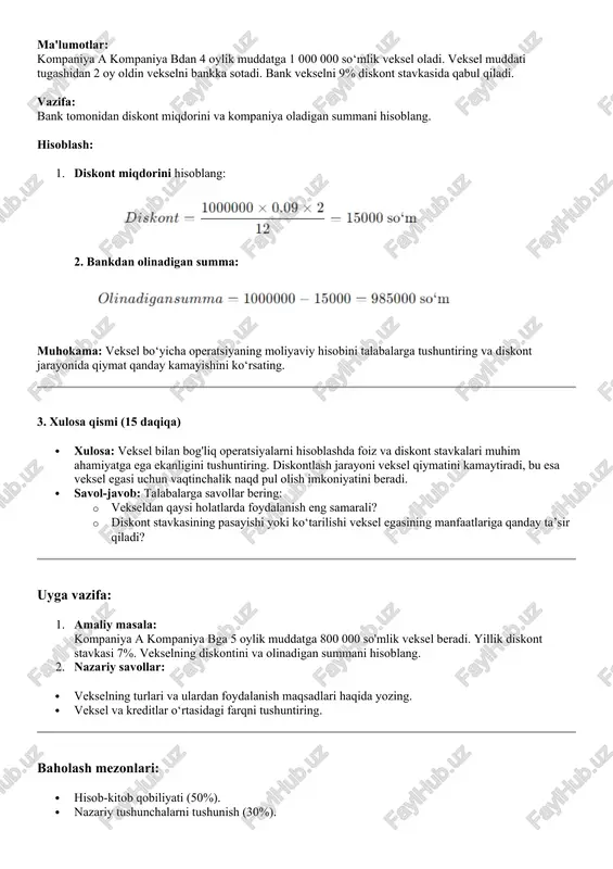 veksel bilan bog‘liq operatsiyalar hisobi - Page 5