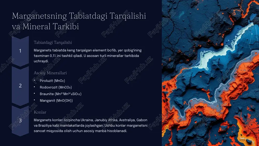 7-guruh elementlari: atomtuzilishining,o’zigaxosligi.marganetsning olinishi va xossalari - Page 5