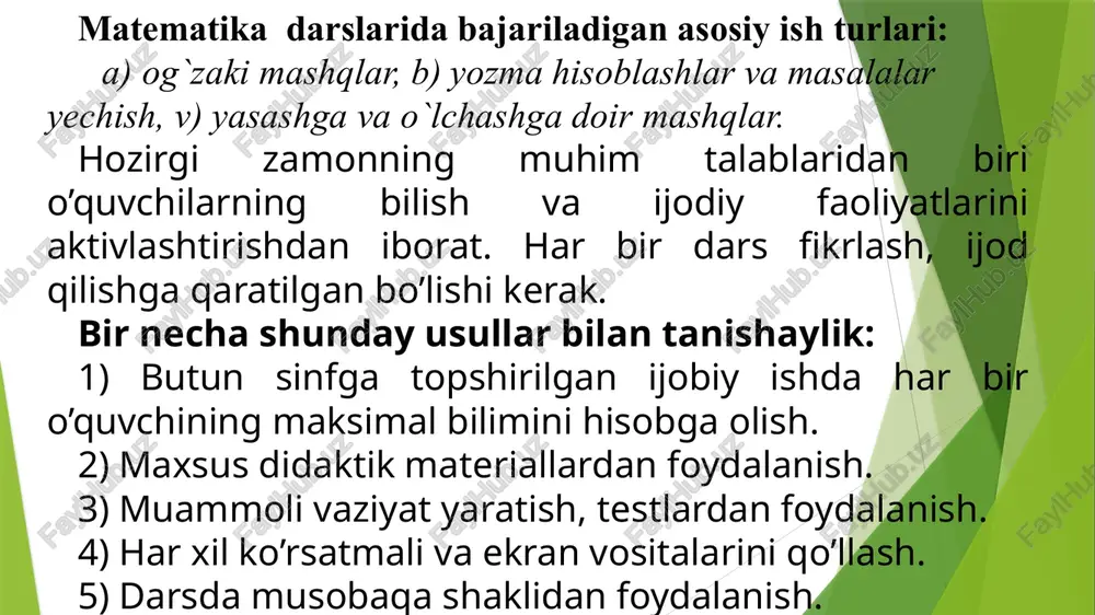 boshlang‘ichsinfdamatematika o‘qitishni tashkil qilish shakllari - Page 5