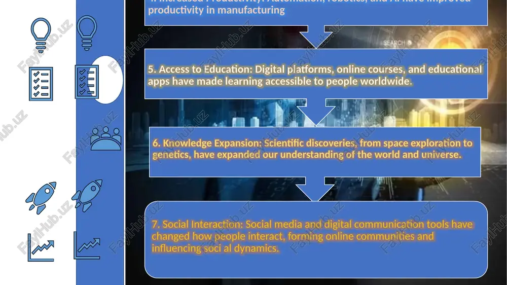 on that changed the world. 3. how does technology help in education? 4. what is the role of science in medicine? 5. name one disadvantage of using too much technology. 6. how has the internet improved our lives? 7. what is artificial intelligence? 8. how does technology affect the environment? 9. what is one example of renewable energy? 10. what do you think the future of technology will look like? image9.png image10.svg image1.png image2.svg image3.png image4.svg image5.png image6.svg image7.png image8.svg image11.jpeg image12.svg image13.jpeg image14.png image15.png image16.png image17.png image18.png image19.png image20.png image29.jpeg image21.png image22.jpg image23.jpg image24.png image25.jpg image26.png image27.jpg image28.png .msftofcthm_accent5_fill_v2 { fill:#5b9bd5; } .msftofcthm_maindark1_stroke_v2 { stroke:#000000; } .msftofcthm_accent5_fill_v2 { fill:#5b9bd5; } .msftofcthm_maindark1_stroke_v2 { stroke:#000000; } .msftofcthm_accent5_fill_v2 { fill:#5b9bd5; } .msftofcthm_maindark1_stroke_v2 { stroke:#000000; } .msftofcthm_accent5_fill_v2 { fill:#5b9bd5; } .msftofcthm_maindark1_stroke_v2 { stroke:#000000; } .msftofcthm_accent5_fill_v2 { fill:#5b9bd5; } .msftofcthm_maindark1_stroke_v2 { stroke:#000000; } .msftofcthm_accent5_fill_v2 { fill:#5b9bd5; } .msftofcthm_maindark1_stroke_v2 { stroke:#000000; } /docprops/thumbnail.jpeg
