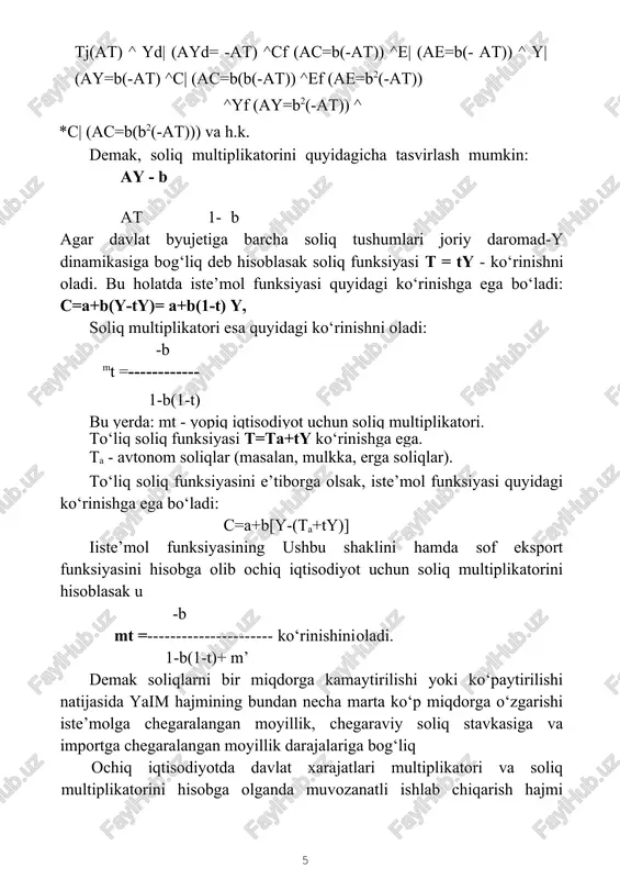 o‘zgarishi ta’siriga nisbatan) kuchliroq ekanligi oqibatidir. ushbu farq fiskal siyosat vositalarini tanlashda muhim rol o‘ynaydi. agar hukumat davlat sektorini kengaytirmoqchi bo‘lsa, davriy pasayishni tugatish uchun o‘z xarajatlarini oshirishi, inflatsiyani cheklash uchun esa soliqlarni oshirishi maqsadga muvofiq bo‘ladi. aksincha, fiskal siyosat davlat sektorini cheklashga qaratilgan bo‘lsa, davriy pasayish sharoitida soliqlarni kamaytiradi, davriy ko‘tarilish paytida esa davlat xarajatlarini oshirish maqbul yo‘l hisoblanadi. 10 diskret va nodiskret fiskal siyosat. budjet taqchilligi va ortiqchaligi. hukumatning bandlik darajasi, ishlab chiqarish hajmi, inflatsiya sur’atlari va to‘lov balansi holatini o‘zgartirishga yo‘naltirilgan maxsus qarorlarni qabul qilishi natijasida davlat xarajatlari, soliqlar va davlat budjeti qoldig‘ini maqsadli o‘zgartirilishi diskret fiskal siyosat deyiladi. diskret fiskal siyosat yuritilganda iqtisodiy pasayish davrida yalpi talabni rag‘batlantirish uchun davlat xarajatlarini oshirilishi va soliqlarni kamaytirilishi natijasida davlat budjeti kamomadi yuzaga keltiriladi. o‘z navbatida davriy ko‘tarilish paytida budjet ortiqchaligi yuzaga keltiriladi. diskret fiskal siyosat iqtisodiy tebranishlarni yumshatishda muhim rol o‘ynasada, uning ayrim kamchiliklari mavjud. bu, avvalam bor, …