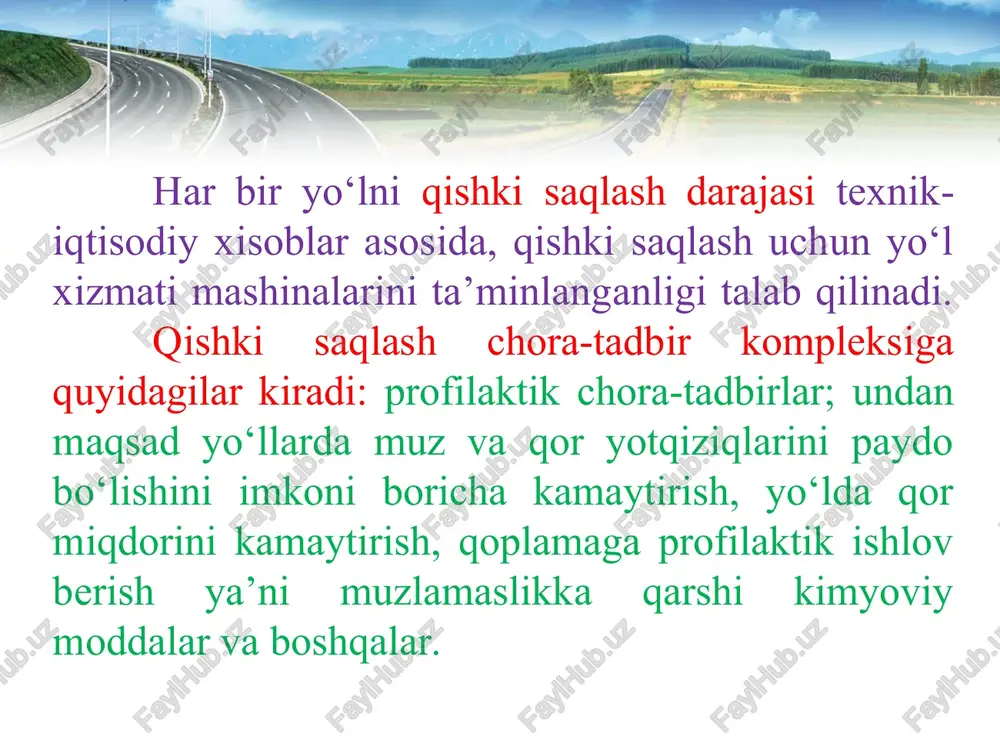 avtomobil yo‘llari yon bag‘rida qor uymi - Page 5