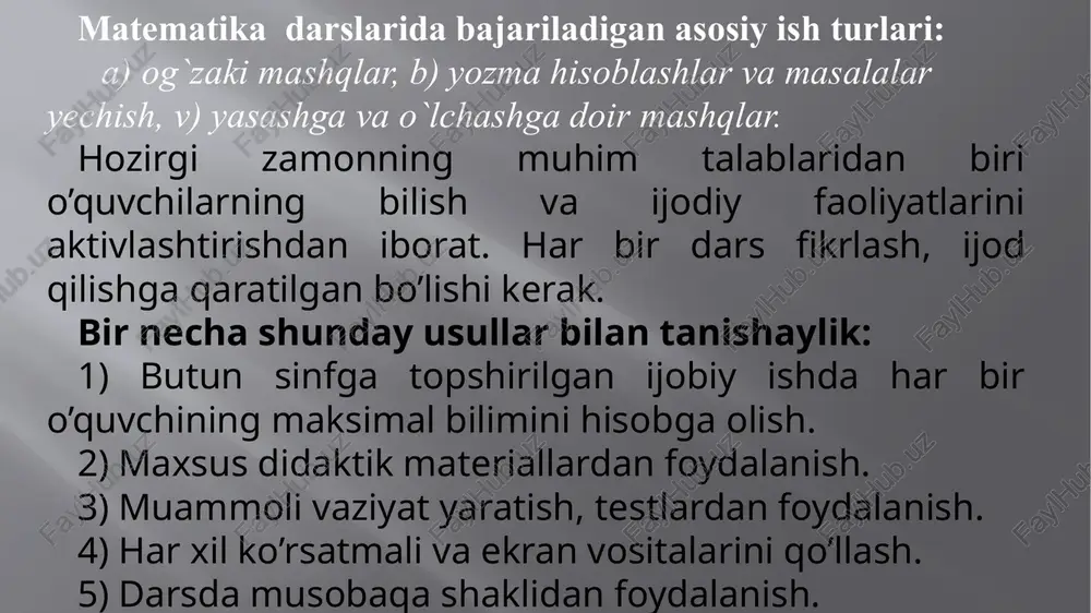 darso‘qitish jarayoning asosiy bo‘ginidir - Page 5