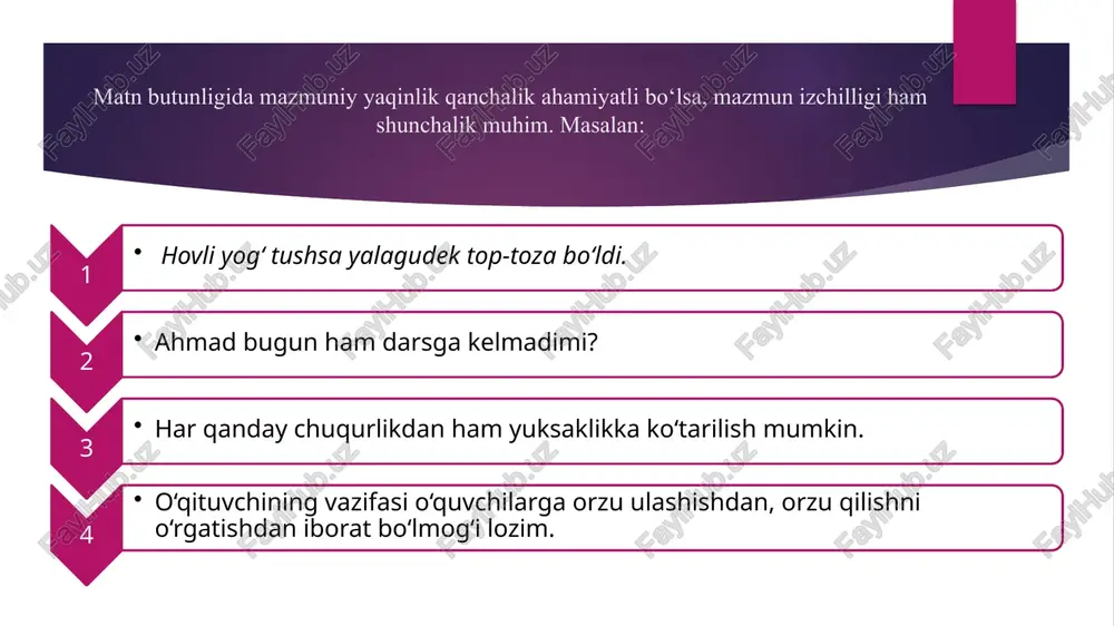 badiiy matn va uning qismlarini bog‘lovchi vositalar - Page 5