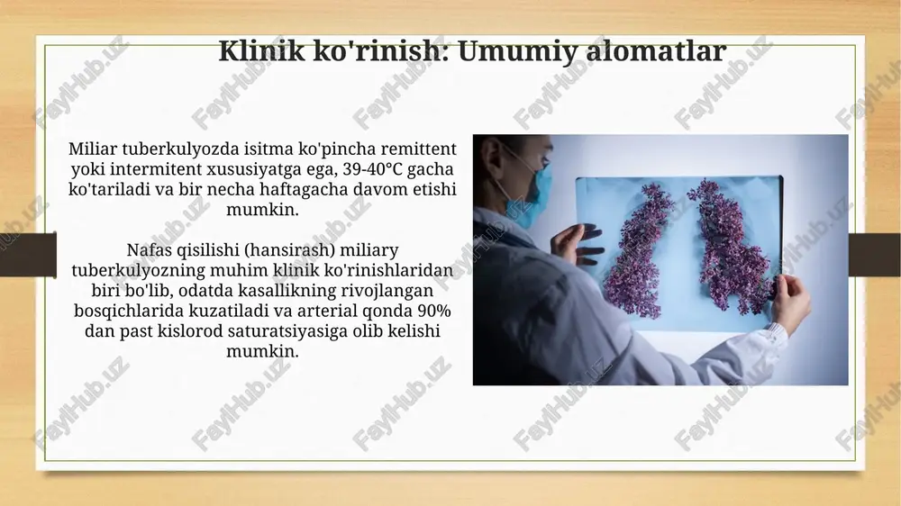 o‘pkaning tarqoq tuberkulyozi. miliar tuberkulyoz. klinikasi, tashxislash - Page 5