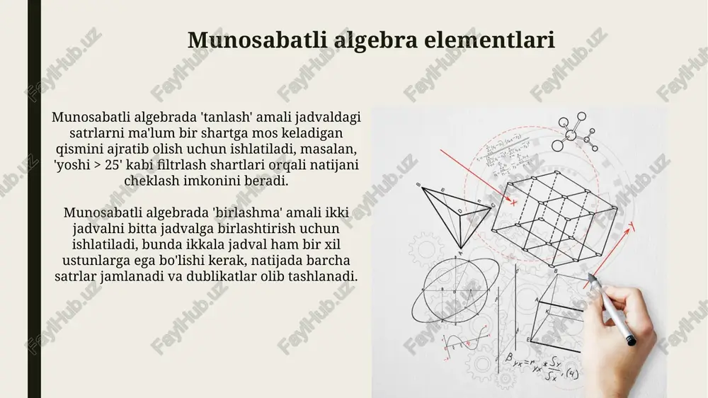relatsion algebra va relyatsion hisoblash elementlari - Page 5